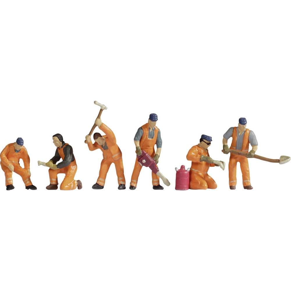 noch-spur-n-gleisbautrupp-6-handbemalte-arbeiterfiguren image 1