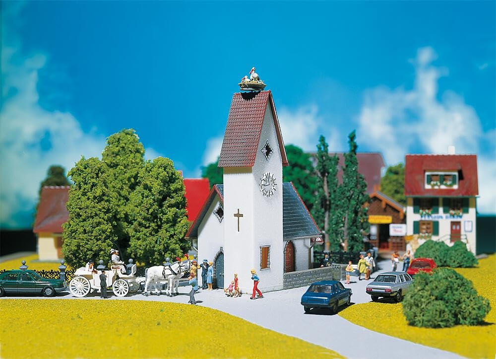faller-130236-dorfkirche-mit-storchennest-h0-bausatz image 2