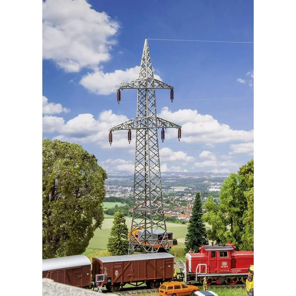 faller-2-freileitungsmasten-110-kv-h0-1-87-bausatz image 1