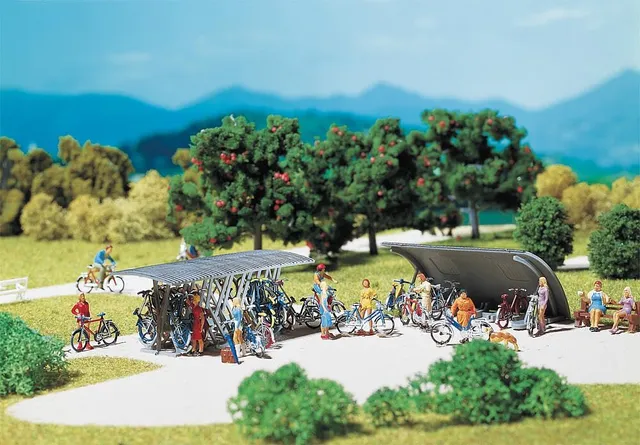 faller-180584-fahrradst-nder-mit-16-fahrr-dern-h0 image 1