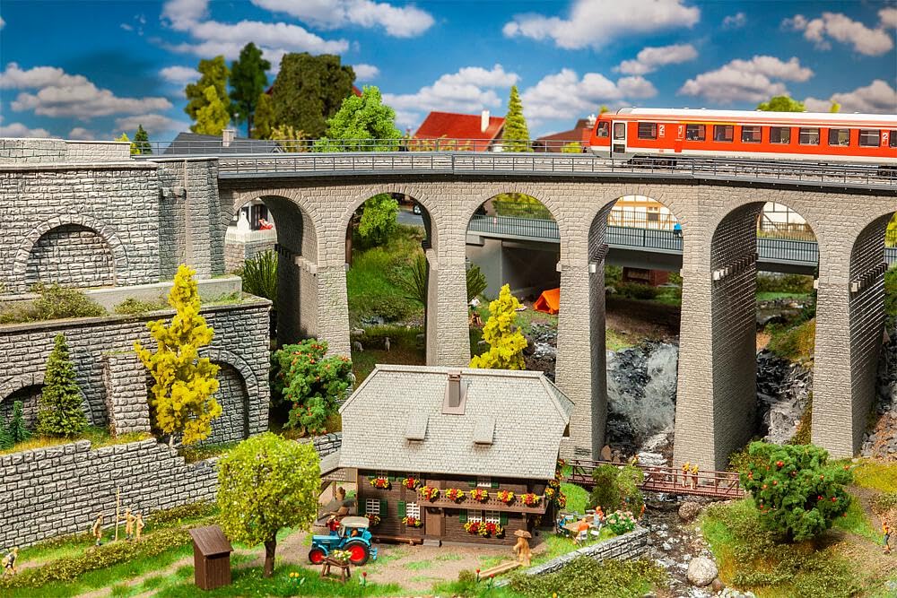 faller-viadukt-set-2-gleisig-gebogen-h0-568-x-230-x-262-mm image 1