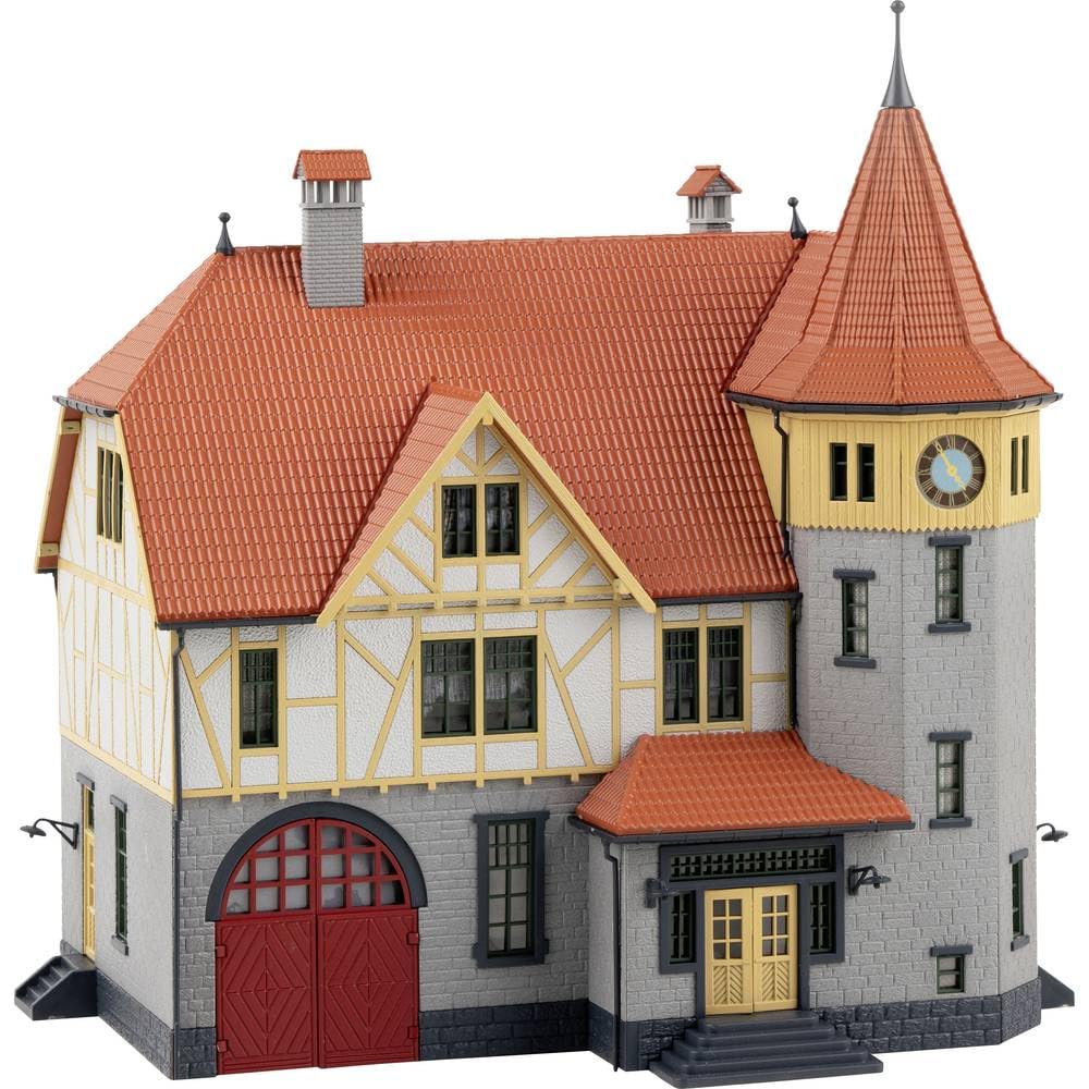 faller-rathaus-mit-feuerwehrgarage-geb-ude-bausatz-h0 image 1