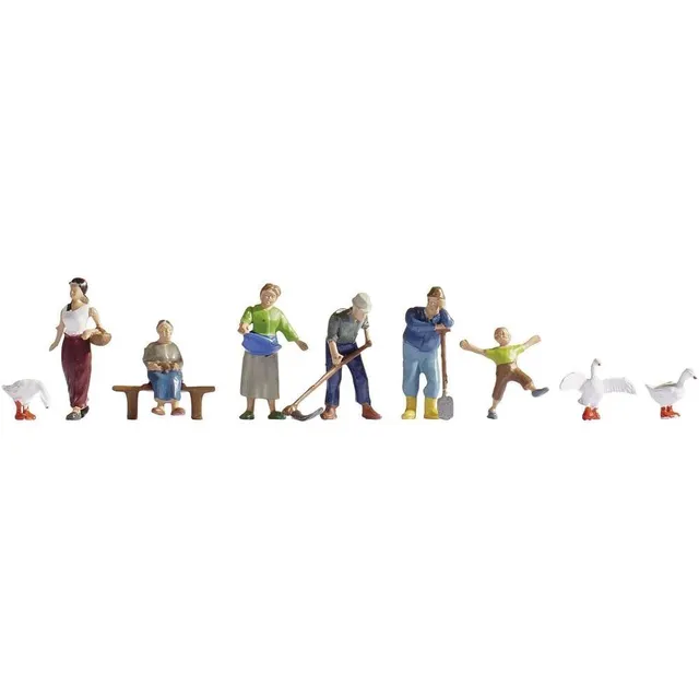 noch-landwirte-figuren-set-h0-1-87-6-figuren-3-g-nse-bank image 1