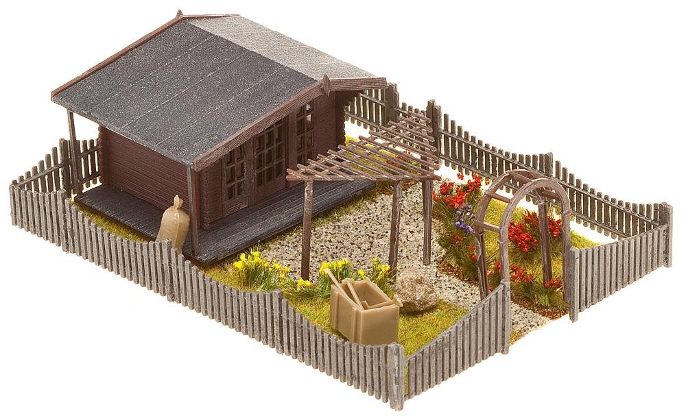 faller-180491-h0-schrebergarten-mit-gartenlaube-bausatz image 1