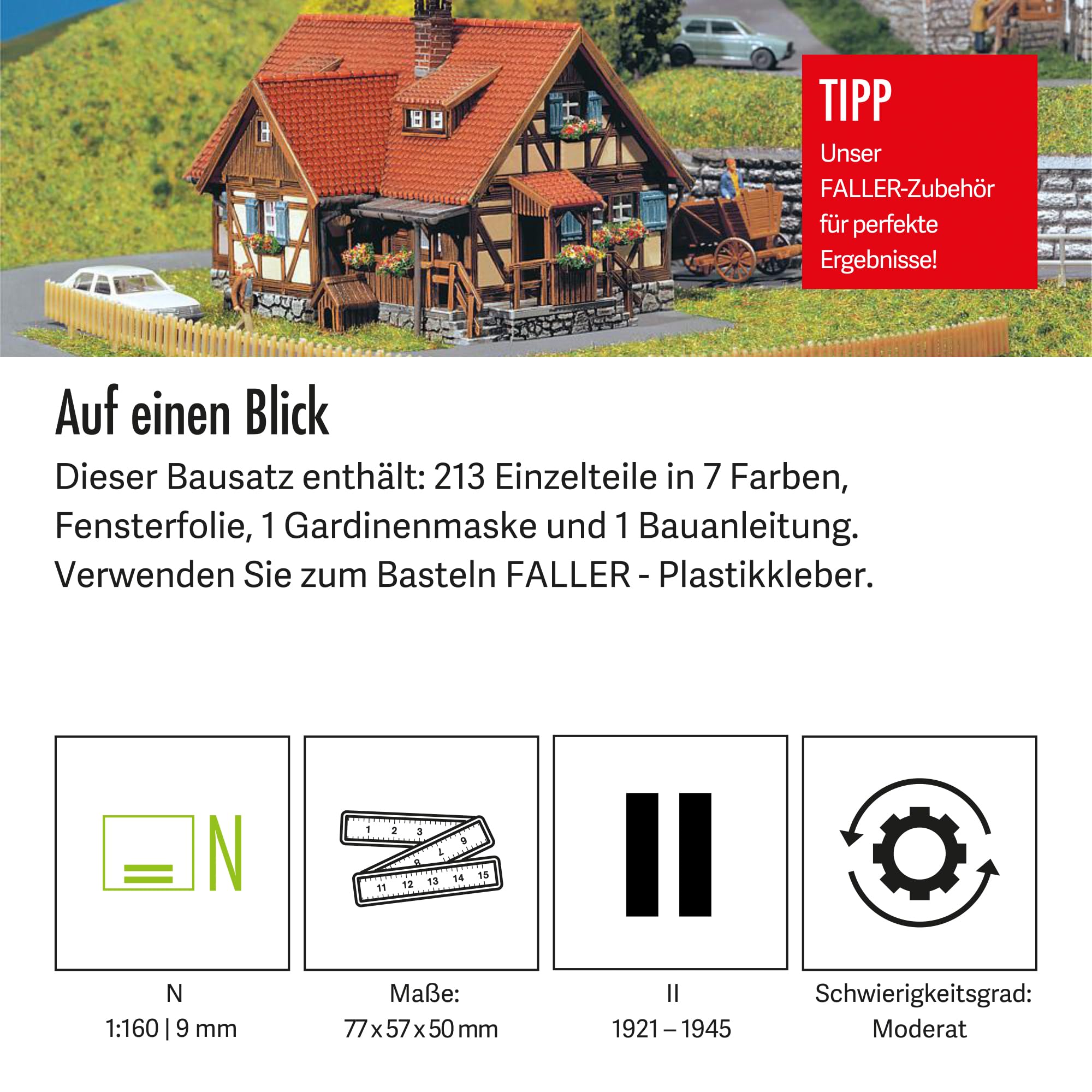 faller-l-ndliches-fachwerkhaus-spur-n-bausatz-213-teile image 4